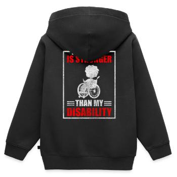 Behinderung Rolli Fahrer Sarkasmus - Kinder Premium Organic Zip Hoodie - Schwarz - Hinten - AI Model Kid Male (0cm)