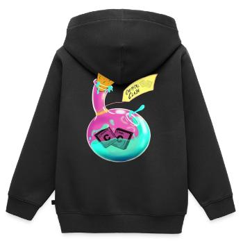 Affrontement chimique - Sweat Premium à capuche zippé enfant bio - noir - Dos - AI Model Kid Male (0cm)