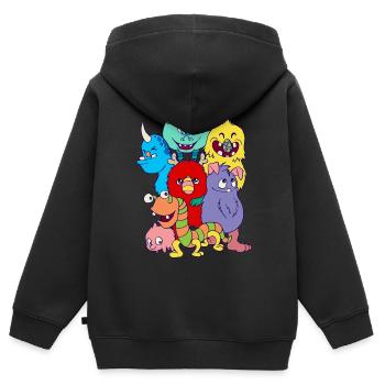 Geschenkidee Monster Design Geburtstag Halloween - Kinder Premium Organic Zip Hoodie - Schwarz - Hinten - AI Model Kid Male (0cm)