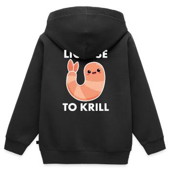 Licence pour le krill, la crevette ou la crevette - Sweat Premium à capuche zippé enfant bio - noir - Dos - AI Model Kid Male (0cm)