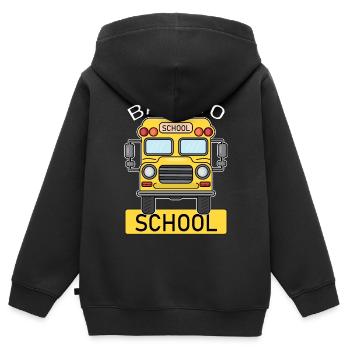 Back to school Schulbeginn Schulbus - Kinder Premium Organic Zip Hoodie - Schwarz - Hinten - AI Model Kid Male (0cm)