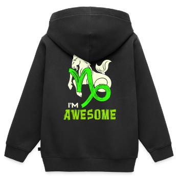 Cool Steinbock Statement Tierkreiszeichen Esoterik - Kinder Premium Organic Zip Hoodie - Schwarz - Hinten - AI Model Kid Male (0cm)