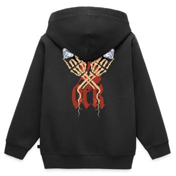 Diamanten Rock Skelett - Kinder Premium Organic Zip Hoodie - Schwarz - Hinten - AI Model Kid Male (0cm)
