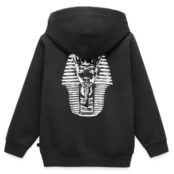 Pharaon Toutankhamon - Sweat Premium à capuche zippé enfant bio - noir - Dos - AI Model Kid Male (0cm)