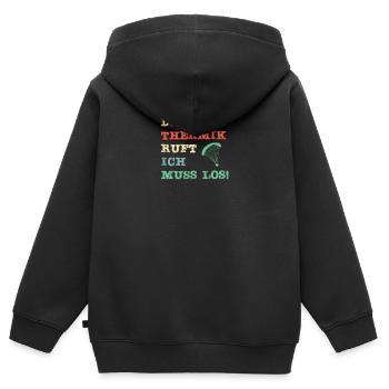 Die Thermik ruft, ich muss los - Kinder Premium Organic Zip Hoodie - Schwarz - Hinten - AI Model Kid Male (0cm)