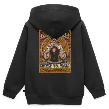 Popeye Kampf Des Jahrhunderts Poster Gefärbt - Kinder Premium Organic Zip Hoodie - Schwarz - Hinten - AI Model Kid Male (0cm)