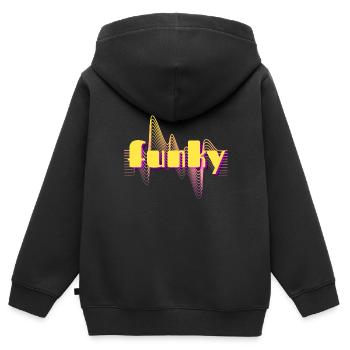 funky - Sweat Premium à capuche zippé enfant bio - noir - Dos - AI Model Kid Male (0cm)