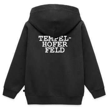 I love Tempelhofer Feld - Kinder Premium Organic Zip Hoodie - Schwarz - Hinten - AI Model Kid Male (0cm)
