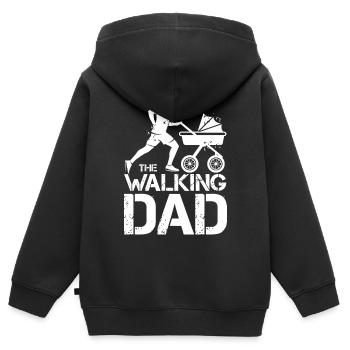 the walking dad lustige Sprüche Kinderwagen Dad - Kinder Premium Organic Zip Hoodie - Schwarz - Hinten - AI Model Kid Male (0cm)