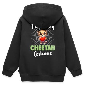Guépard - Sweat Premium à capuche zippé enfant bio - noir - Dos - AI Model Kid Male (0cm)