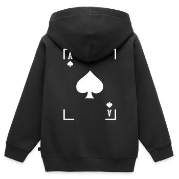 Card Game Poker Gambling Casino Gambling Poker - Kids Premium Organic Zip-up Hoodie - black - Back - AI Model Kid Male (0cm)