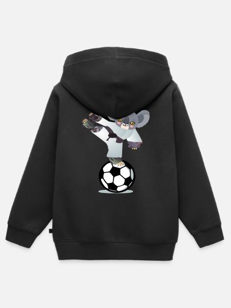 JUGADOR DE FÚTBOL JUDO KARATE ATLETA - Sudadera Premium con capucha y cremallera infantil orgánica - negro
