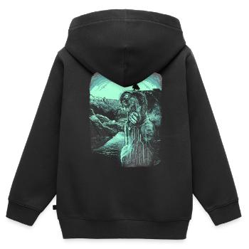 Pulpit Rock - Troll - Norvège - Sweat Premium à capuche zippé enfant bio - noir - Dos - AI Model Kid Male (0cm)