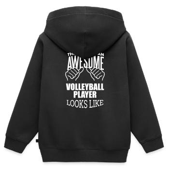 Volleyball Volleyball Volleyball - Kinder Premium Organic Zip Hoodie - Schwarz - Hinten - AI Model Kid Male (0cm)