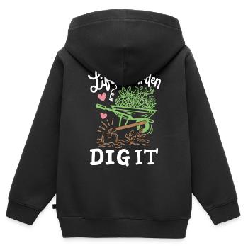 Gartenarbeit Garten Gärtner - Kinder Premium Organic Zip Hoodie - Schwarz - Hinten - AI Model Kid Male (0cm)