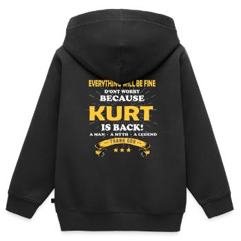 Everything will be fine Kurt Is back - Kinder Premium Organic Zip Hoodie - Schwarz - Hinten - AI Model Kid Male (0cm)