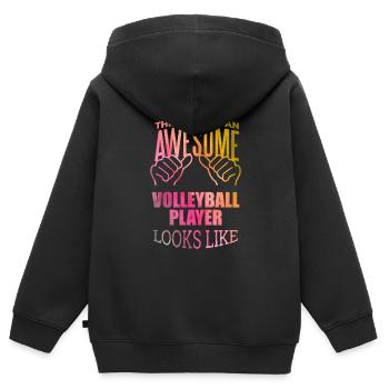 Volleyball Volleyball Volleyball - Kinder Premium Organic Zip Hoodie - Schwarz - Hinten - AI Model Kid Male (0cm)