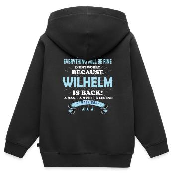 Everything will be fine Wilhelm Is back - Kinder Premium Organic Zip Hoodie - Schwarz - Hinten - AI Model Kid Male (0cm)