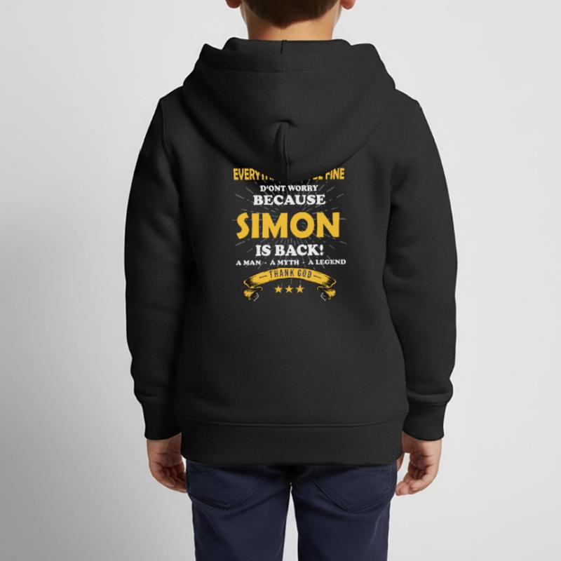 Everything will be fine Simon Is back Kids Premium Organic Zip-up Hoodie