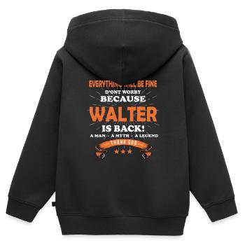 Tout ira bien Walter est de retour - Sweat Premium à capuche zippé enfant bio - noir - Dos - AI Model Kid Male (0cm)
