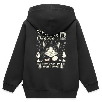 Frohe Weihnachten, ich will heute Abend nicht streiten - Kinder Premium Organic Zip Hoodie - Schwarz - Hinten - AI Model Kid Male (0cm)