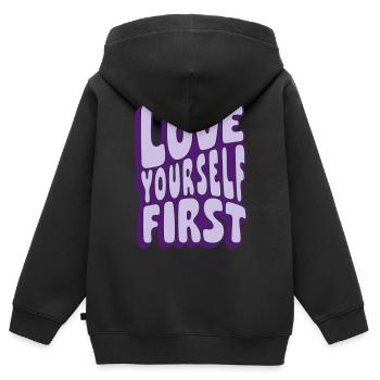 Aimez-vous d’abord - Sweat Premium à capuche zippé enfant bio - noir - Dos - AI Model Kid Male (0cm)