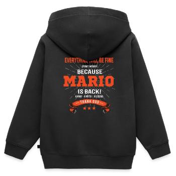 Tout ira bien Mario est de retour - Sweat Premium à capuche zippé enfant bio - noir - Dos - AI Model Kid Male (0cm)