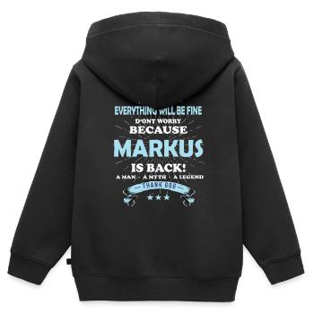 Tout ira bien Markus est de retour - Sweat Premium à capuche zippé enfant bio - noir - Dos - AI Model Kid Male (0cm)
