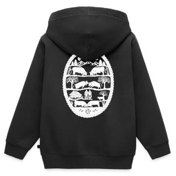 Eringer_1_white - Sweat Premium à capuche zippé enfant bio - noir - Dos - AI Model Kid Male (0cm)