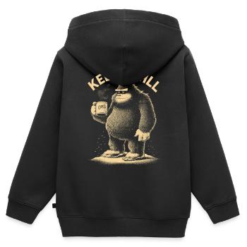 Restez détendu - Sweat Premium à capuche zippé enfant bio - noir - Dos - AI Model Kid Male (0cm)