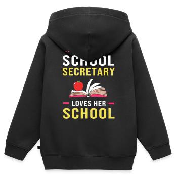 Secrétaire de l’école Secrétaire de l’école - Sweat Premium à capuche zippé enfant bio - noir - Dos - AI Model Kid Male (0cm)