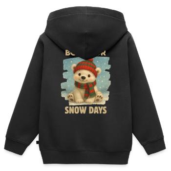 Ours polaire de Noël - Sweat Premium à capuche zippé enfant bio - noir - Dos - AI Model Kid Male (0cm)