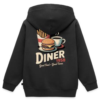 Dinner 1958 - Kids Premium Organic Zip-up Hoodie - black - Back - AI Model Kid Male (0cm)