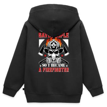 Fire brigade - Kids Premium Organic Zip-up Hoodie - black - Back - AI Model Kid Male (0cm)