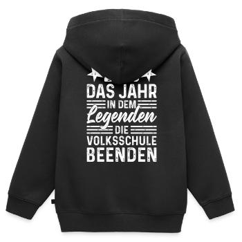 2026 Ending the Year in the Legends of Elementary School - Kids Premium Organic Zip-up Hoodie - black - Back - AI Model Kid Male (0cm)
