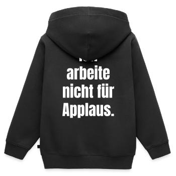 Je ne travaille pas pour les applaudissements - Sweat Premium à capuche zippé enfant bio - noir - Dos - AI Model Kid Male (0cm)