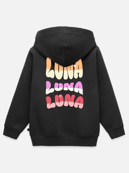 Luna - Kinder Premium Organic Zip Hoodie - Schwarz