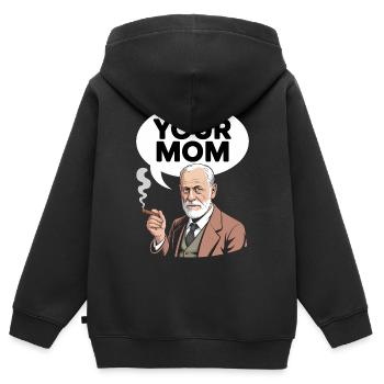 Ta mère - T-shirt drôle de Sigmund Freud - Sweat Premium à capuche zippé enfant bio - noir - Dos - AI Model Kid Male (0cm)
