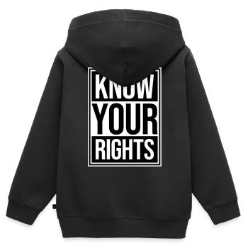 Know Your Rights Aktivismus Gerechtigkeit Freiheit - Kinder Premium Organic Zip Hoodie - Schwarz - Hinten - AI Model Kid Male (0cm)