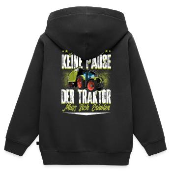 Landwirt - Kinder Premium Organic Zip Hoodie - Schwarz - Hinten - AI Model Kid Male (0cm)