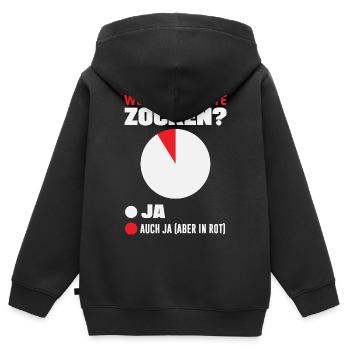 Werde Ich Heute Zocken Lustiges Diagramm Gamer - Kinder Premium Organic Zip Hoodie - Schwarz - Hinten - AI Model Kid Male (0cm)