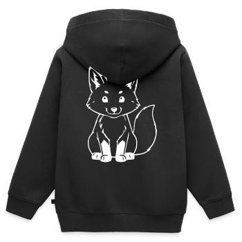 weißer Fuchs Geschenk Naturliebhaber - Kinder Premium Organic Zip Hoodie - Schwarz - Hinten - AI Model Kid Male (0cm)