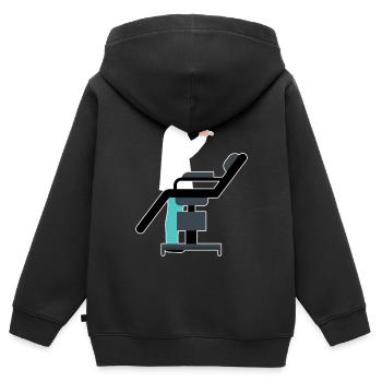 Dessin animé de traitement dentaire - Sweat Premium à capuche zippé enfant bio - noir - Dos - AI Model Kid Male (0cm)