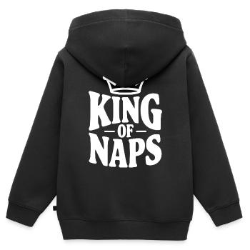 King of Naps - Kids Premium Organic Zip-up Hoodie - black - Back - AI Model Kid Male (0cm)