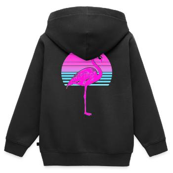 Pink Und Stolz Darauf - Kinder Premium Organic Zip Hoodie - Schwarz - Hinten - AI Model Kid Male (0cm)