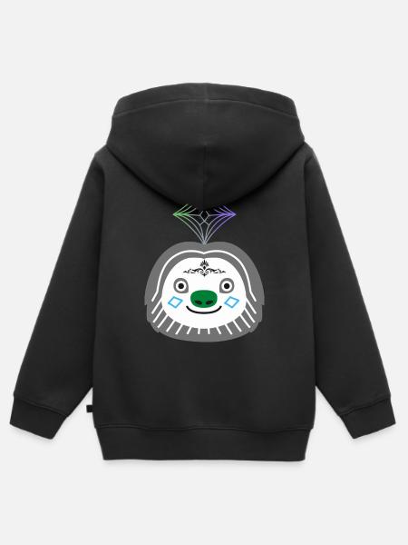 Faultier-Look - Kinder Premium Organic Zip Hoodie - Schwarz