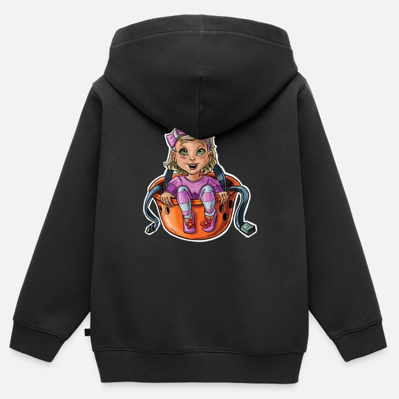 Petit bébé grimpeur 9 - Sweat Premium à capuche zippé enfant bio - noir