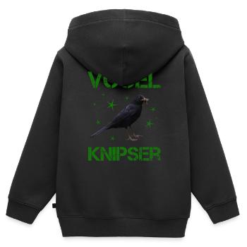 Vogelknipser Vogelfotograf Ornithologe - Kinder Premium Organic Zip Hoodie - Schwarz - Hinten - AI Model Kid Male (0cm)