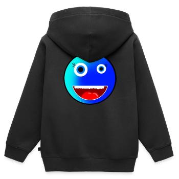Verrückter Emoji für jedermann! - Kinder Premium Organic Zip Hoodie - Schwarz - Hinten - AI Model Kid Male (0cm)