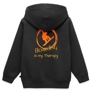 Boarding Snowboarding - Kinder Premium Organic Zip Hoodie - Schwarz - Hinten - AI Model Kid Male (0cm)